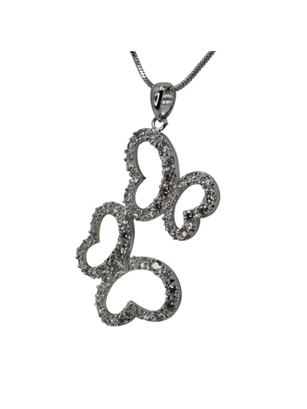 Vintage Butterfly Pendant Necklace Sterling Overlay‎ Made with Swarovski Crystal
